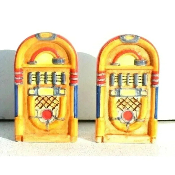 Vintage Jukebox Roc-kola Bubbler Kitchen SALT N PEPPER SHAKER Set - Picture 1 of 4